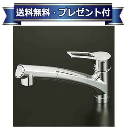 ＼4/30までエントリーで最大10万Pバック／プレゼント付き [KM5021THS]KVK シングルシャワー付混合栓 撥水シングルシリーズ シャワーヘッド引き出し