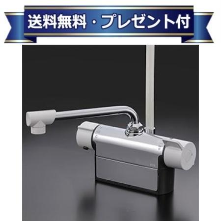 ＼4/30までエントリーで最大10万Pバック／プレゼント付き [FTB200DP8]KVK デッキ形サーモスタット式シャワー 取付ピッチ85mm 190mmパイプ付 一般地用〈KF771Nの後継品〉