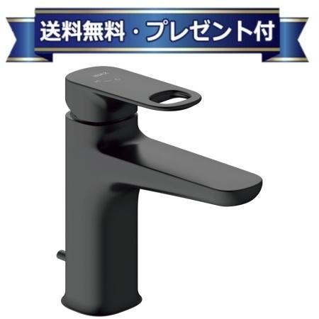 プレゼント付き [LF-YD340SY/SAB]INAX/LIXIL シングルレバー混合水栓 ポップアップ式 ワイヤータイプ デュアラ エコハンドル ブラック 一般地