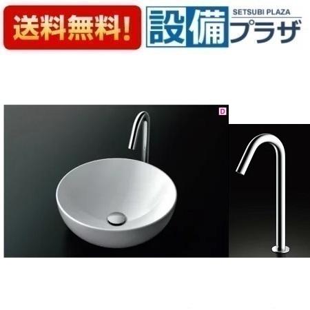 ＼4/30までエントリーで最大10万Pバック／[LS705+TLE26SL1A+ TLDP2107JA]TOTO カウンター式洗面器 ベッセル式 ホワイト 台付自動水栓 アクアオート 壁排水金具 Pトラップ