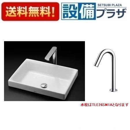 [LS716+TLE26SM1A+TLDS2103JA]TOTO カウンター式洗面器セット 床排水 台付自動水栓 単水栓