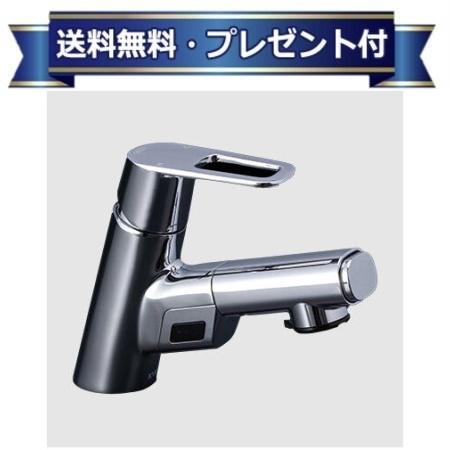 プレゼント付き [FSL150DDEFT]KVK シングルシャワー付混合栓 センサー付 　電池タイプ　泡沫吐水　逆止弁付｜設備プラザ