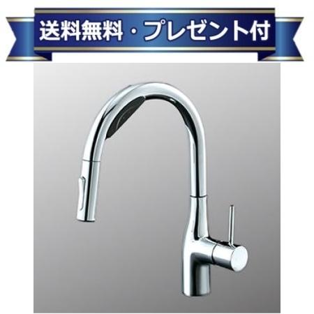 プレゼント付き[KM6092EC]KVK ビルトイン浄水器用シングルシャワー付混合栓 Wセンサー ACタイプ 浄水カートリッジセット別売