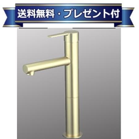 ＼6月制限事項！最大限度100%Pうしろ側／差し上げ物付き添い人[MSL190DLESG]KVK 洗面用シングル練りあわせる栓 ロング 繻子ゴールド
