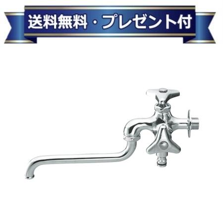 プレゼント付き[E106K-13]三栄水栓 SANEI ガーデニング 水栓部材 散水用二口自在水栓 固定コマ仕様 寒冷地用