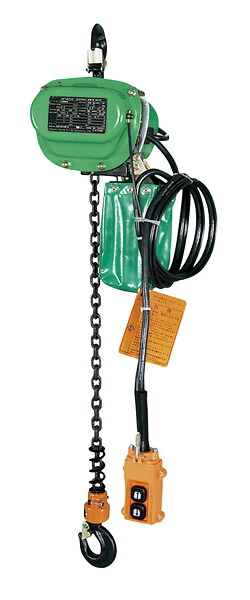 日立 チェーンブロック 1/2EH1-0.9EP モートルブロック Eシリーズ 手動横行式 一速型 単相100V 定格荷重450Kg-揚程6M （セット品:本体+手押トロリ）