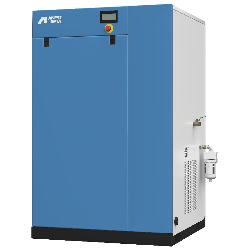 アネスト岩田 コンプレッサー SLP-1501EGDM5 50Hz専用 スクロール 無給油式 1MPa仕様 マルチステージ制御 (圧力センサ発停式) ドライヤー付き 三相200V 3.7kWx4 EGシリーズ 50Hz