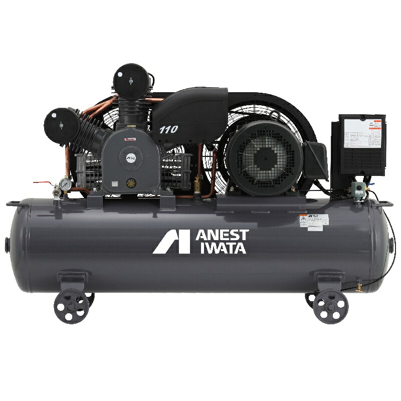 【店卸し資産あり】 アネスト岩田 コンプレッサー TLP110EGH-10M6 60サイクル専用 貯蔵タンクマウント 燃料補給式 剪断応力開閉器式 真っただなか水分け隔てる器とり備える 三相200V 11kW 60サイクル