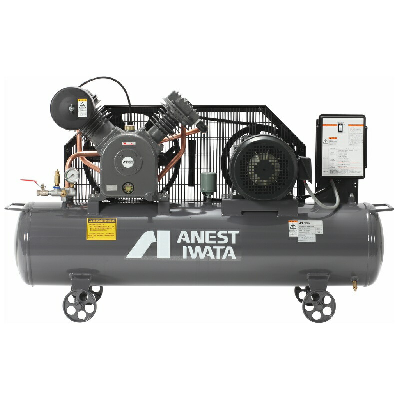 【店卸し資産あり】 アネスト岩田 コンプレッサー TLP37EGH-10M6 60サイクル専用 貯蔵タンクマウント 燃料補給式 剪断応力開閉器式 真っただなか水分け隔てる器とり備える 三相200V 3.7kW 60サイクル