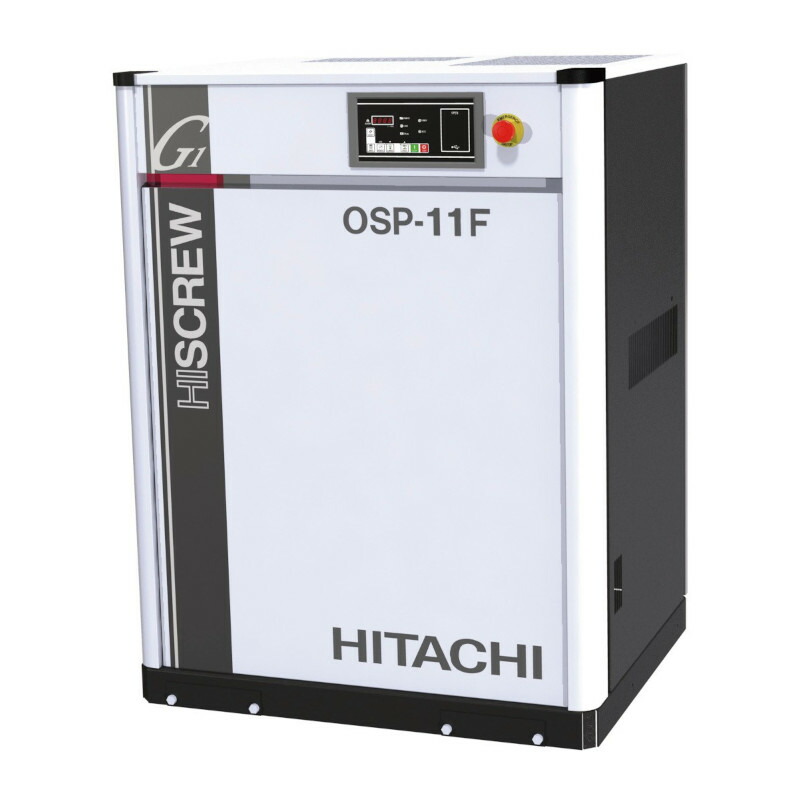 日立 コンプレッサー OSP-11F5AG1 スクリュー圧縮機 50Hz専用 給油式 固定速 空冷式 三相200V 11kW 最高圧力0.83MPa ドライヤー無し 50Hz G series F-type
