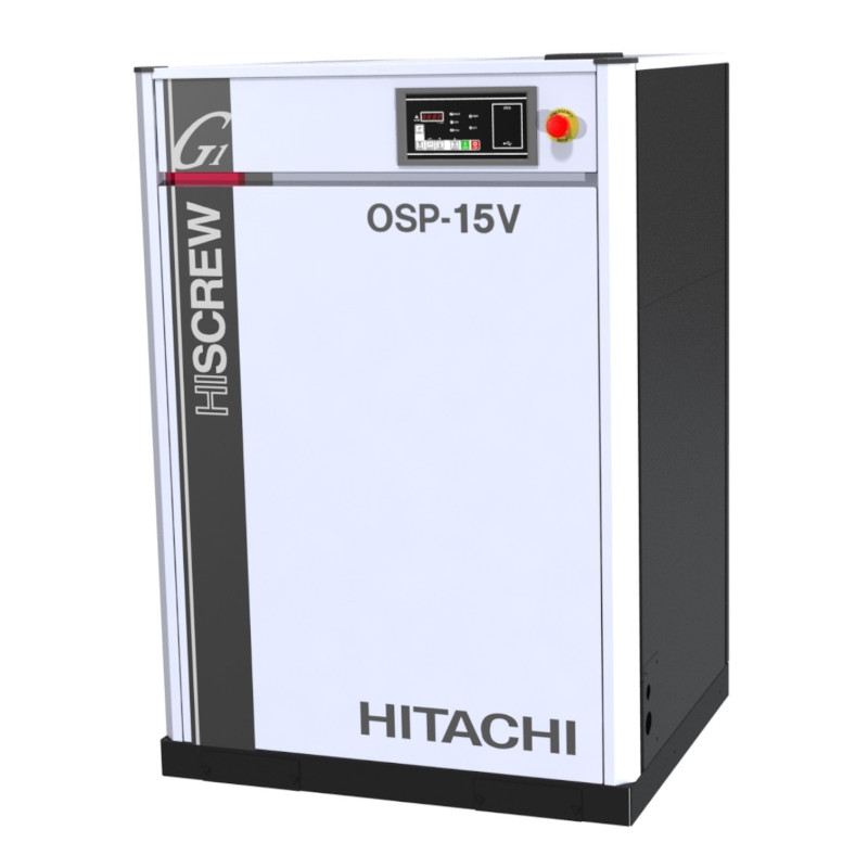 日立 コンプレッサー OSP-15VARG1 スクリュー圧縮機 50/60Hz共用 給油式 可変速 空冷式 三相200V 15kW インバータ搭載 ドライヤー付き G series V-type