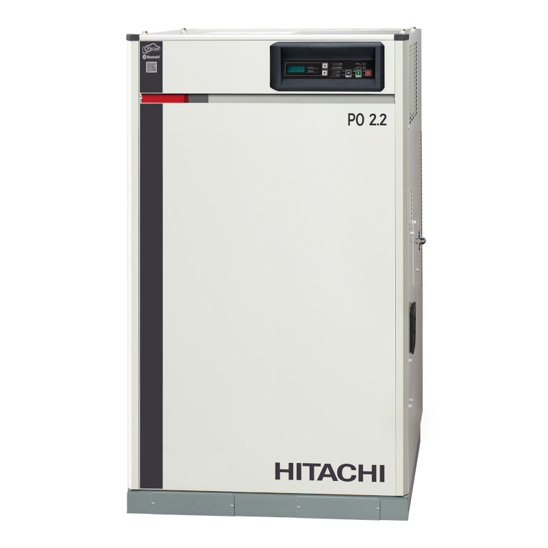 日立 コンプレッサー PO-2.2MR6 60Hz専用 パッケージ オイルフリー ベビコン 無給油式 ECO/PUSC方式切替 三相200V 2.2kW ドライヤー無し 60Hz (旧型式:PO-2.2MNB6)|設備プロ王国 店