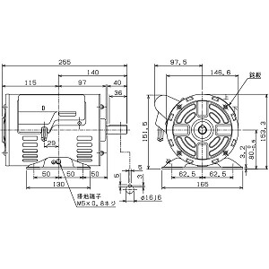 ムライ 単相モーター EC-MR-400W-4P AC100/200V コンデンサ始動 開放保護形IP20 電子スイッチ付