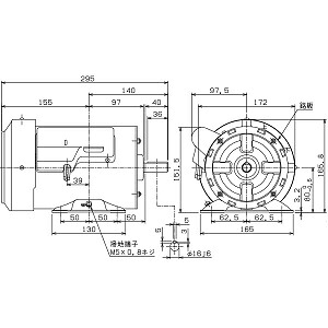 ムライ 単相モーター SCF-MR-400W-4P AC100/200V コンデンサ始動 全閉外扇形IP42 脚付