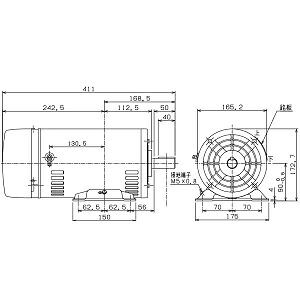 ムライ 単相モーター SCL-MR-1.5KW-4P AC200V コンデンサ始動コンデンサ運転 SCL形 開放保護形IP20 脚付|設備プロ王国 店