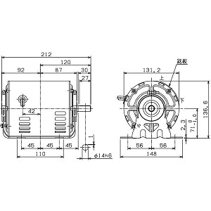 ムライ 単相モーター SP-MS-200W-4P AC100V 分相始動 SP形 開放保護形IP20 防振形