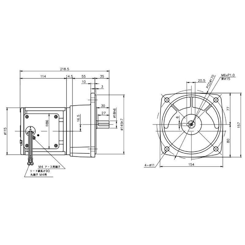 ニッセイ ギヤードモーター G3F18N5-MM01TWJNN 平行軸 フランジ打っ付け 0.1kW 減速度比1/5 三相 400V 打ちきりなし 停留所ボックス席なし