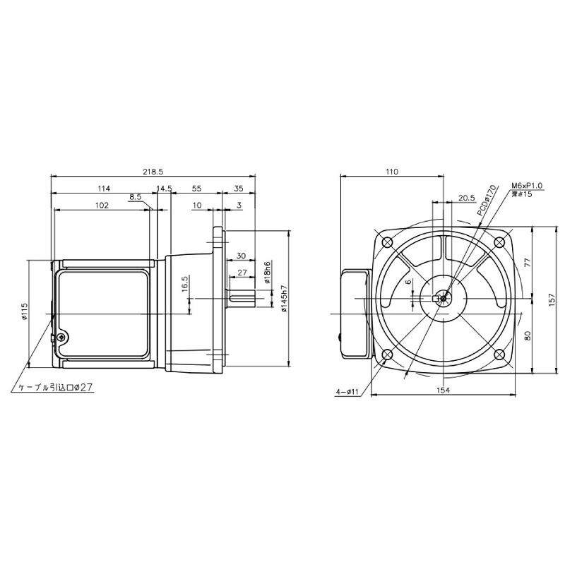 ニッセイ ギヤードモーター G3F18N5-MM01TWNTN 平行軸 フランジ打っ付け 0.1kW 減速度比1/5 三相 400V 打ちきりなし 停留所ボックス席付