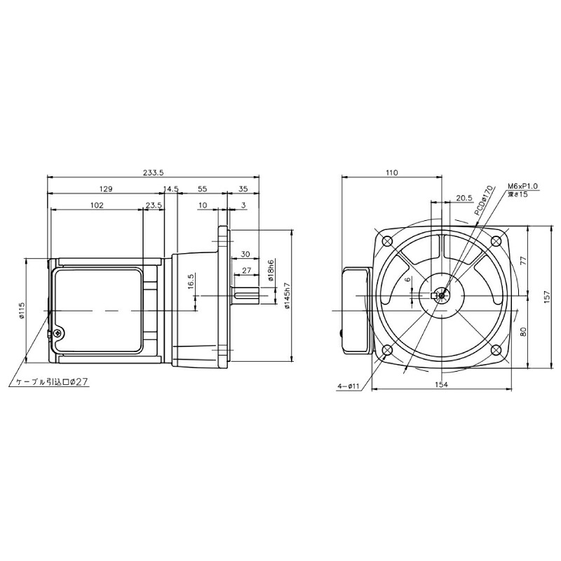 ニッセイ ギヤードモーター G3F18N25-MM02TWNTN 平行軸 フランジ打っ付け 0.2kW 減速度比1/25 三相 400V 打ちきりなし 停留所ボックス席付