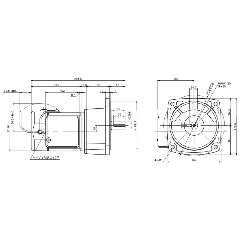 ニッセイ ギヤードモーター G3F22N160-MM01TNNTJ2 平行軸 フランジ取付 0.1kW 減速比1/160 三相 200V ブレーキ手動解放装置付 ターミナルボックス付 43,053円