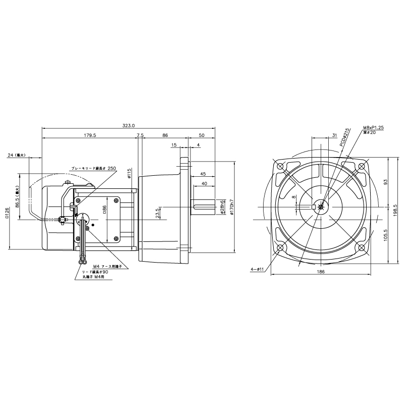 ニッセイ ギアモータ 同心中実軸 F3F18T10-MM02TWJNJ4 0.2kW 三相400V