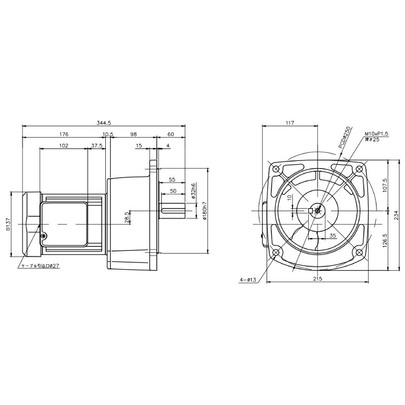 ニッセイ ギヤードモーター G3F32N200-MM04TWNTN 平行軸 フランジ打っ付け 0.4kW 減速度比1/200 三相 400V 打ちきりなし 停留所ボックス席付