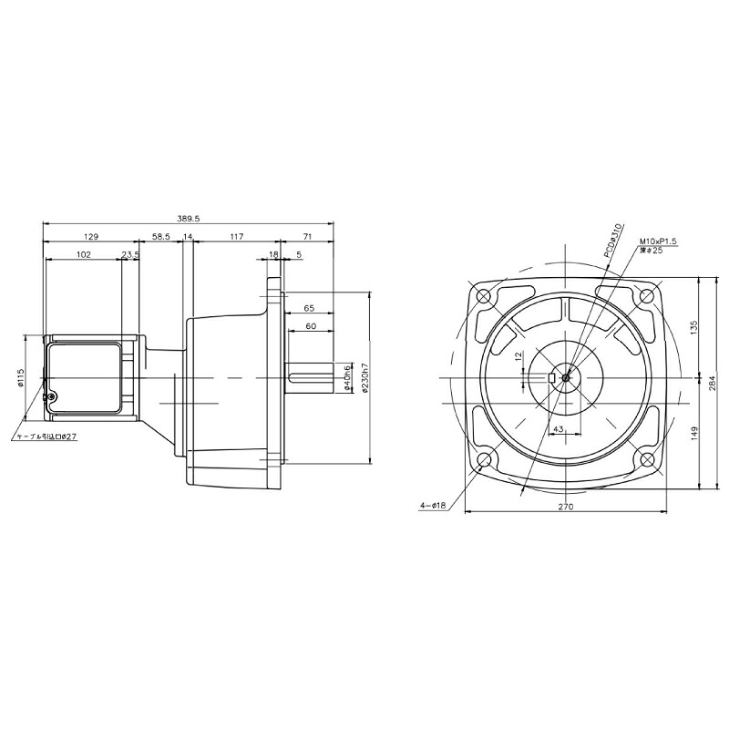 ニッセイ ギヤードモーター G3F40N12X-MM02TNNTN 平行軸 フランジ取付 0.2kW 減速比1/1200 三相 200V ブレーキなし ターミナルボックス付｜設備プロ王国　店 61,289円