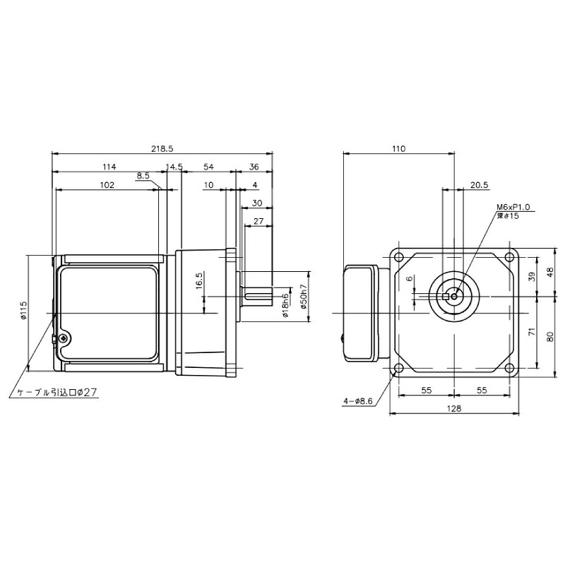 ニッセイ ギヤードモーター G3K18N5-MM01TWNTN 平行軸 小フランジ打っ付け 0.1kW 減速度比1/5 三相 400V 打ちきりなし 停留所ボックス席付