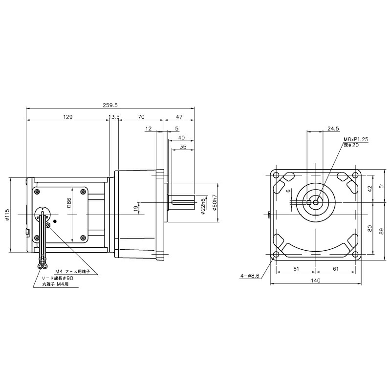 ニッセイ ギヤードモーター G3K22N50-MM02TWJNN 平行軸 小フランジ打っ付け 0.2kW 減速度比1/50 三相 400V 打ちきりなし 停留所ボックス席なし
