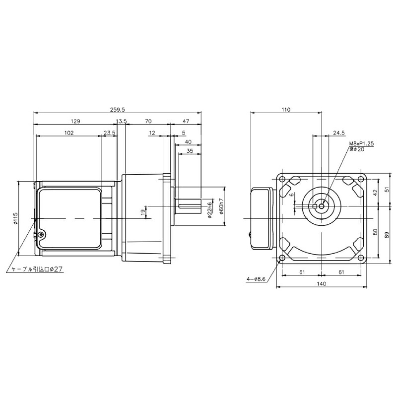 ニッセイ ギヤードモーター G3K22N50-MM02TWNTN 平行軸 小フランジ打っ付け 0.2kW 減速度比1/50 三相 400V 打ちきりなし 停留所ボックス席付