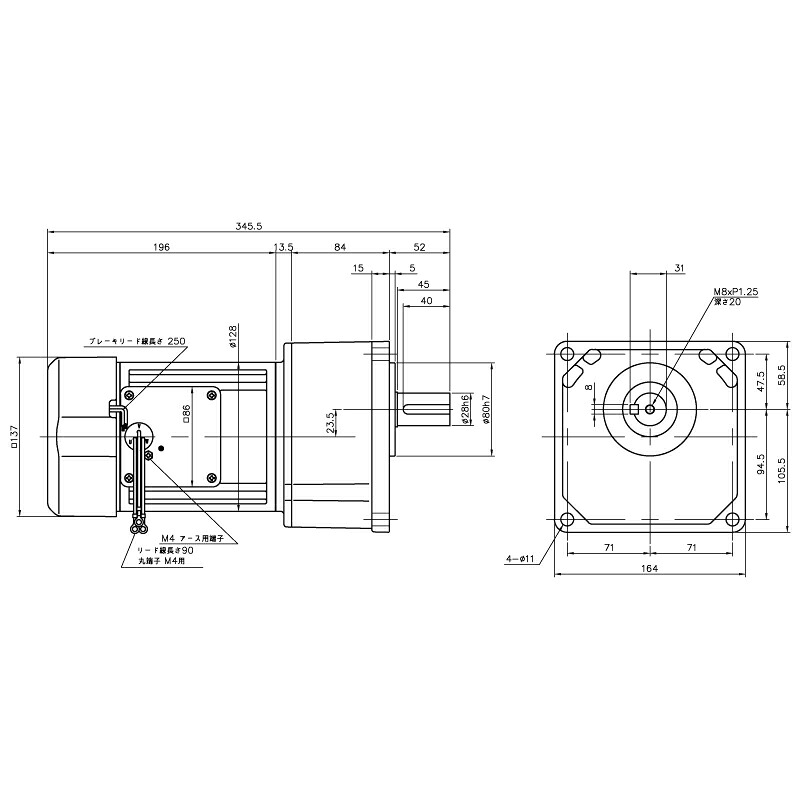 ニッセイ ギヤードモーター G3K28N30-MM04TNNNB2 平行軸 小フランジ滑りだし 0.4kW 減速度比1/30 三相 200V 標準尺度打ち切り付 停留所ボックス席なし 花・ガーデン・DIY-DIY・工具-電動工具本体