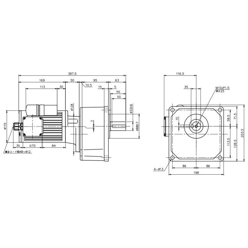 ニッセイ ギヤードモーター G3K32N600-MM01CWJAN 平行軸 小フランジ打っ付け 0.1kW 減速度比1/600 単相 200V 打ちきり無 A型停留所ボックス席