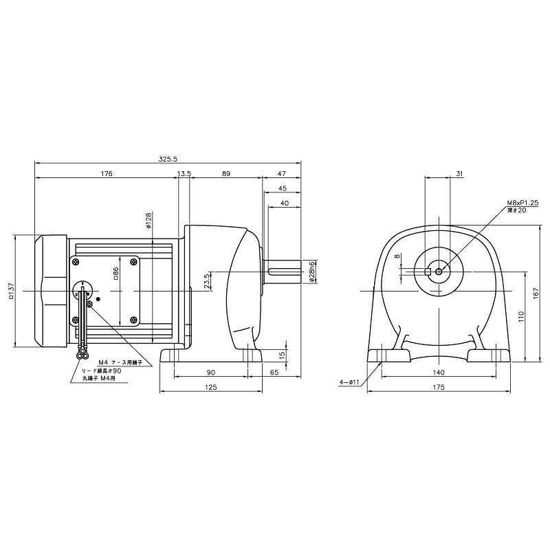 ニッセイ ギヤードモーター G3L28N30-MM04TWJNN 平行軸 脚取付 0.4kW 減速比1/30 ブレーキ無 軸炭素鋼 32,690円