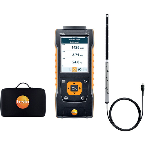 TESTO 熱線式風速計 0563 4400 testo 440 熱線式式風速プローブセット