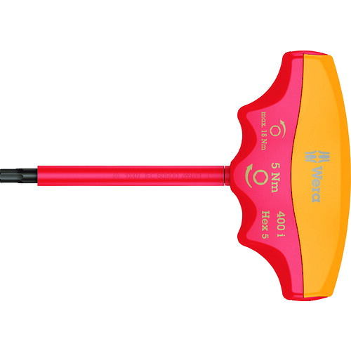 Wera 400i 004980 VDE絶縁トルクドライバーT型 ヘックスプラス六角4.0 / 5.0 Nm