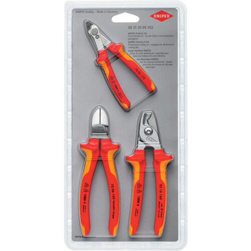 KNIPEX 不成立物の具3点書き割り(ニッパー2類概念 有線テレビ切断機) 003130BKV02