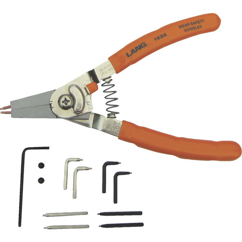 LANGTOOLS スナップリングプライヤー(替爪式・軸穴兼用) 1434 5丁まとめ売り 5丁 【まとめ売り商品】|設備プロ王国 店