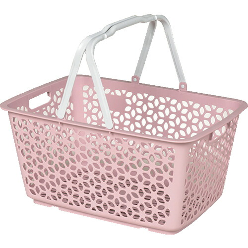 ヒマラヤ化学 1559 155959 ハンドル積み重ねバスケット ピンク 513×355×260 20個まとめ売り 20個 【まとめ売り商品】