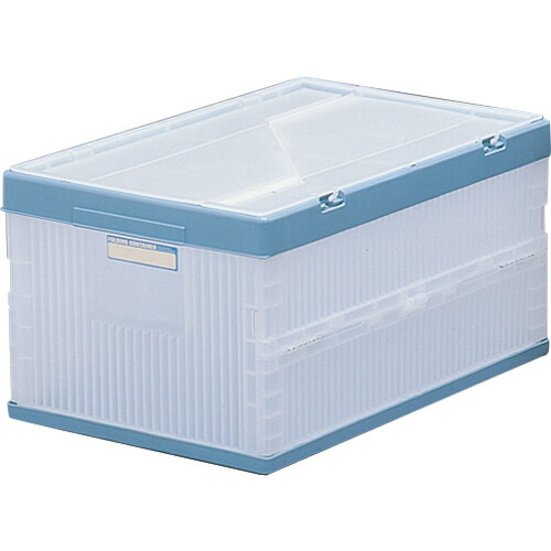 IRIS 202731 26L フタ付おりたたみコンテナ 26L クリア/ブルー 8個まとめ売り 8個 【まとめ売り商品】｜設備プロ王国　店