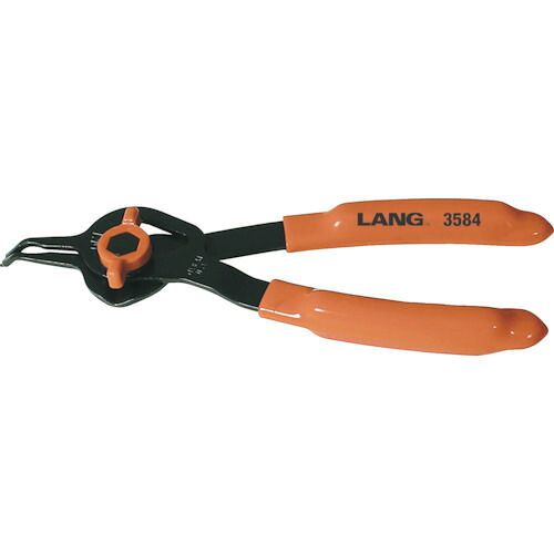 LANGTOOLS スナップリングプライヤー(軸穴兼用)45°曲爪 3584 6丁まとめ売り 6丁 【まとめ売り商品】
