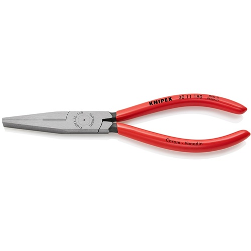 KNIPEX ロングノーズプライヤー 3011-190 平口 プラスチックハンドル 190mm 6丁まとめ売り 6丁 【まとめ売り商品】