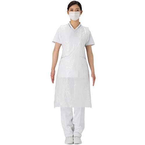 マツ科ヨシ PE前垂れ袖なし(青碧) 24712702 24712702 50枚入 40箱まとめ売り 40箱 【まとめ売り商いもの】