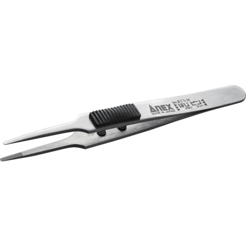アネックス ラバーグリップ付ステンレスピンセット 211-H はじピン 先丸型120mm 12本まとめ売り 12本 【まとめ売り商品】