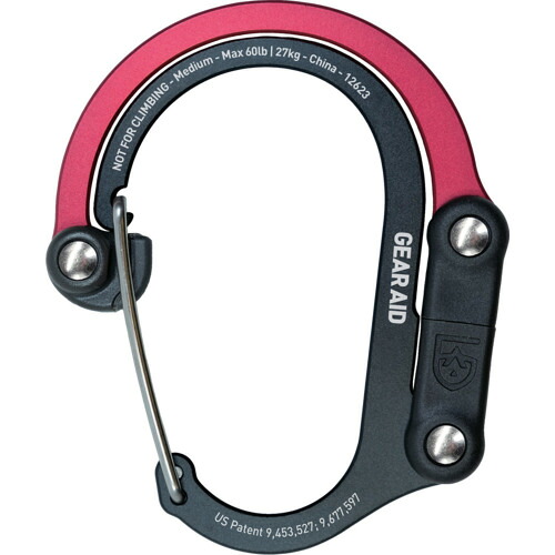 Gear Aid 210013-922 カラビナ型フック ヒーロークリップ ミディアム レッド 6個まとめ売り 6個 【まとめ売り商品】