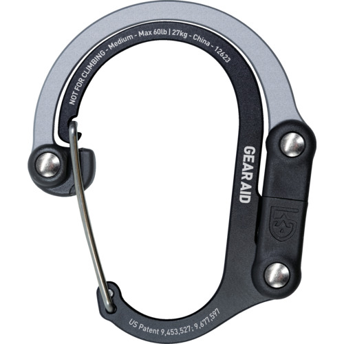 Gear Aid 210013-920 カラビナ型フック ヒーロークリップ ミディアム グレー 6個まとめ売り 6個 【まとめ売り商品】|設備プロ王国 店