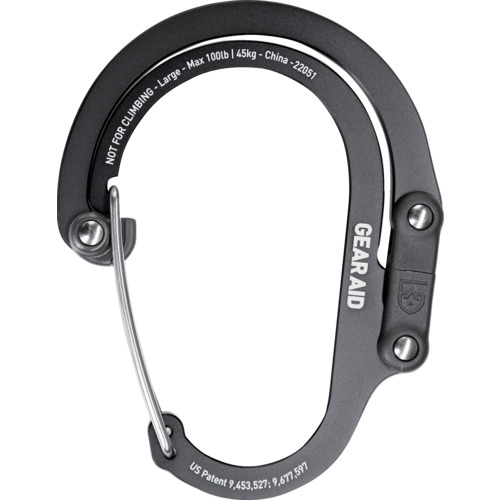 Gear Aid 210014-010 カラビナ型フック ヒーロークリップ ラージ ステルスブラック 4個まとめ売り 4個 【まとめ売り商品】