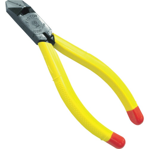 Victor 斜ニッパ(成型カバ−付) 322AE-150 全長156mm 6丁まとめ売り 6丁 【まとめ売り商品】|設備プロ王国 店