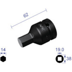 ナック ヘキサゴンレンチソケット 614C 差込角19.0x対辺14mm 5個まとめ売り 5個 【まとめ売り商品】