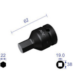 ナック ヘキサゴンレンチソケット 622C 差込角19.0x対辺22mm 5個まとめ売り 5個 【まとめ売り商品】