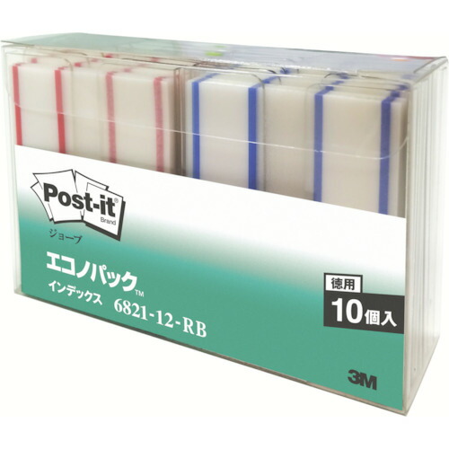 3M まとめ買い 6821-12-RB ポスト・イット インデックス 44X50mm 250枚X2色 10PKまとめ売り 10PK 【まとめ売り商品】